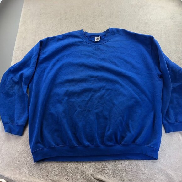 Gildan Mens Sweatshirt 5XL Crewneck Blue Heavy Blend Pullover Classic FLAWS - Picture 14 of 15